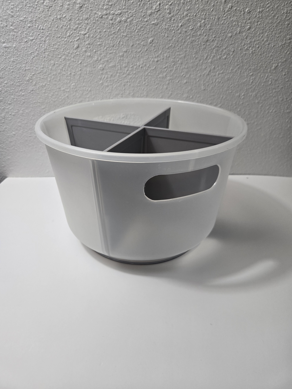 Lazy Susan White Plastic Divided Organizer Bin